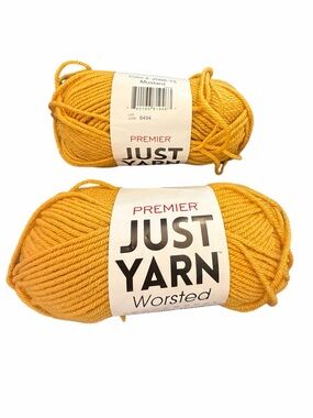 Premier Just Yarn Worsted Medium 4 Mustard Yellow 2066-15 Total Weight 4.5 Oz